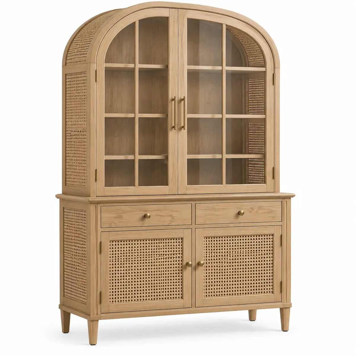 Vitrina de almacenamiento con formas arqueadas, marrón - soakandspalted